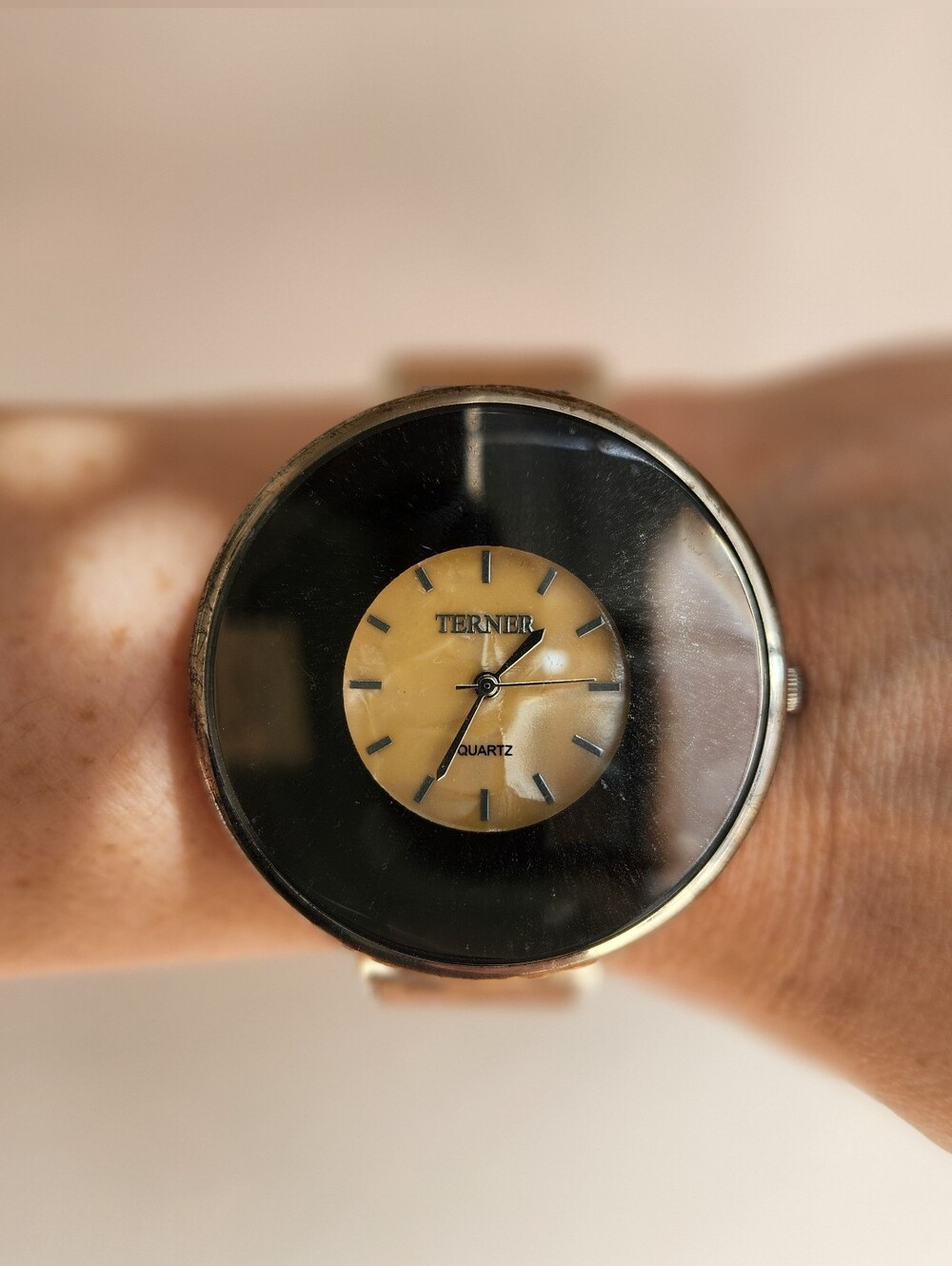 Bijoux Terner Mother Of Pearl Hinged Wristwatch